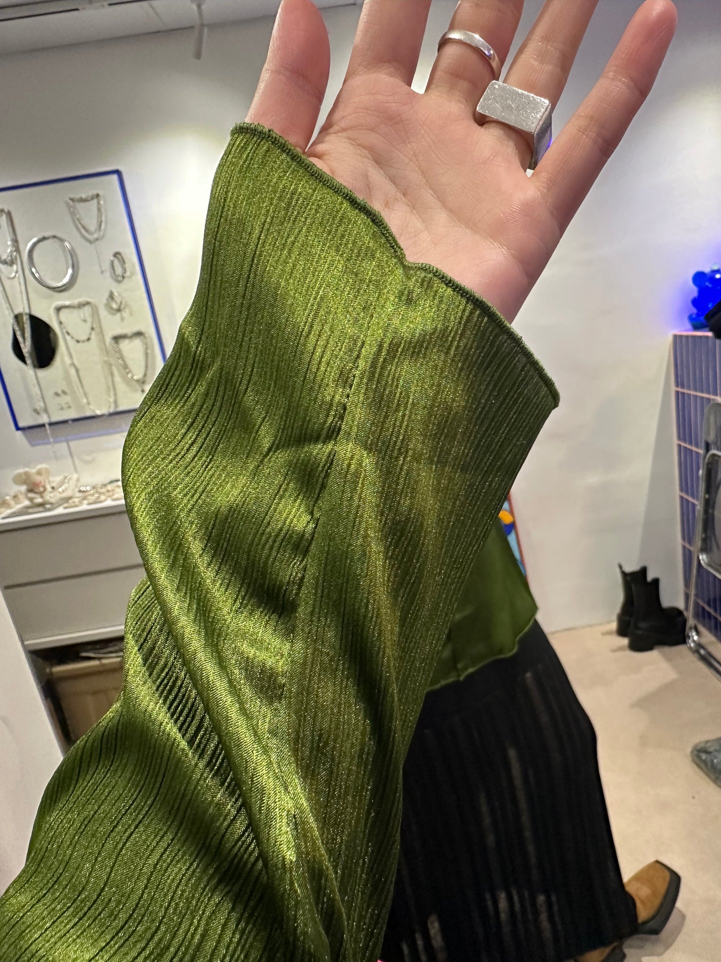 • FUSSY MADE • GRASS GREEN TIMBER SHIRT