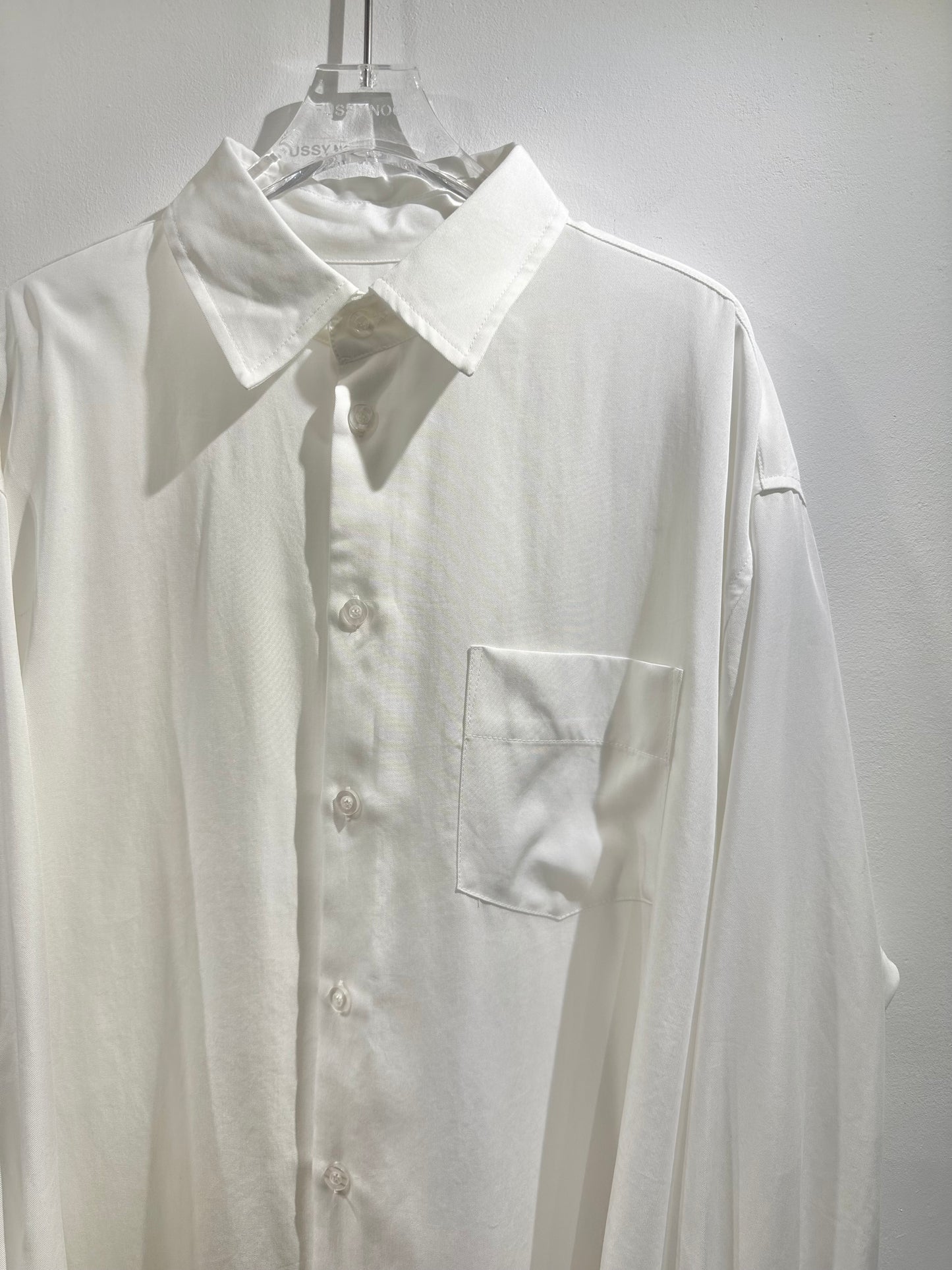 • FUSSY MADE • CUPRO PLAIN WHITE SHIRT