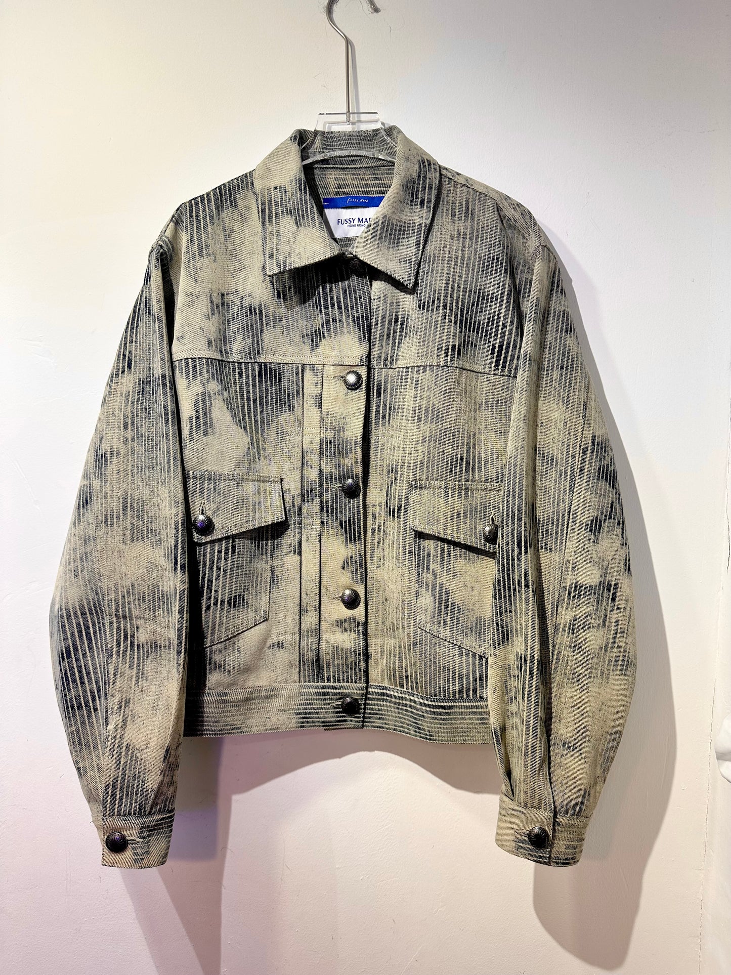 • FUSSY MADE • VINTAGE BLEACH WASHED DENIM JACKET