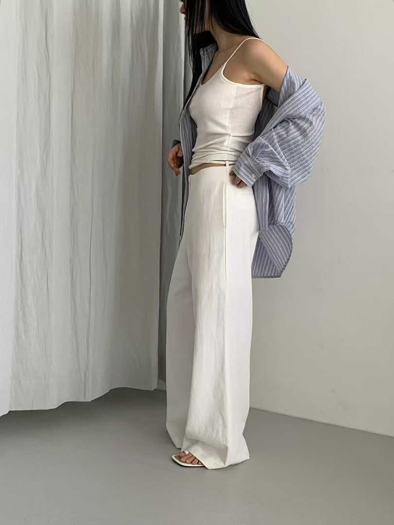 WRAPPING STRAP TWILL PANTS