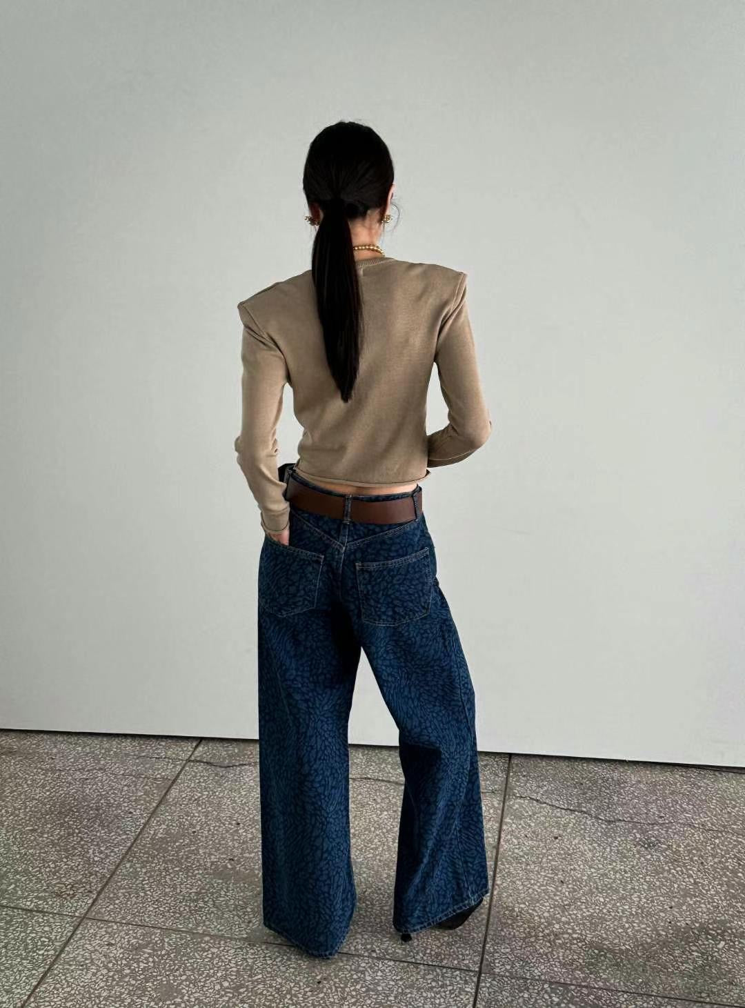 STONE PATTERN JEANS