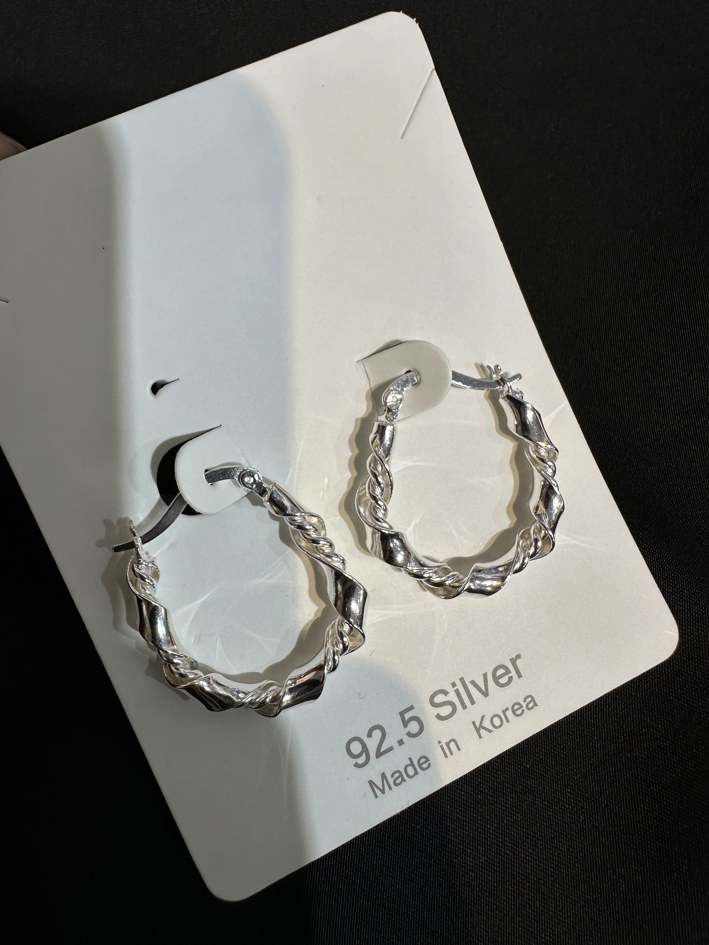 925 U SHAPE TWIST EARRINGS