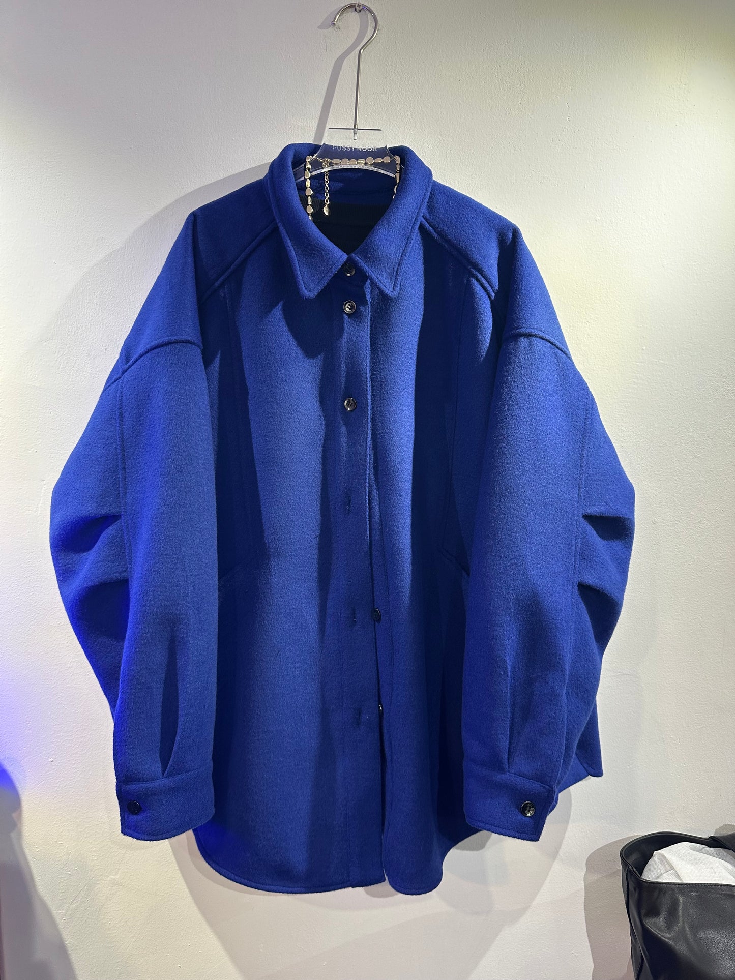 • FUSSY MADE • ELECTRIC BLUE WOOL SHACKET