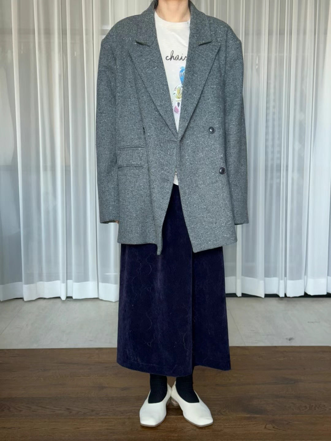 !!!EARLYBIRD SPECIAL OFFER until Sunday!!! HANDMADE JAPAN WOOL BLAZER - GREY ONLY