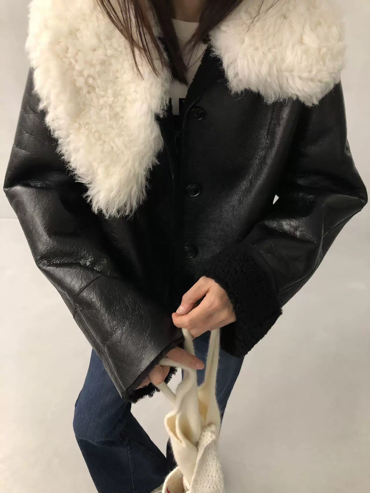 MERINO WOOL LEATHER JACKET