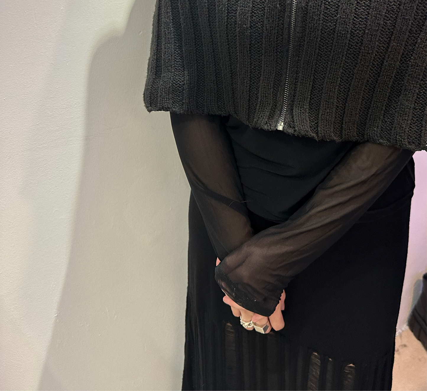 • FUSSY MADE • SHEER MESH TOP