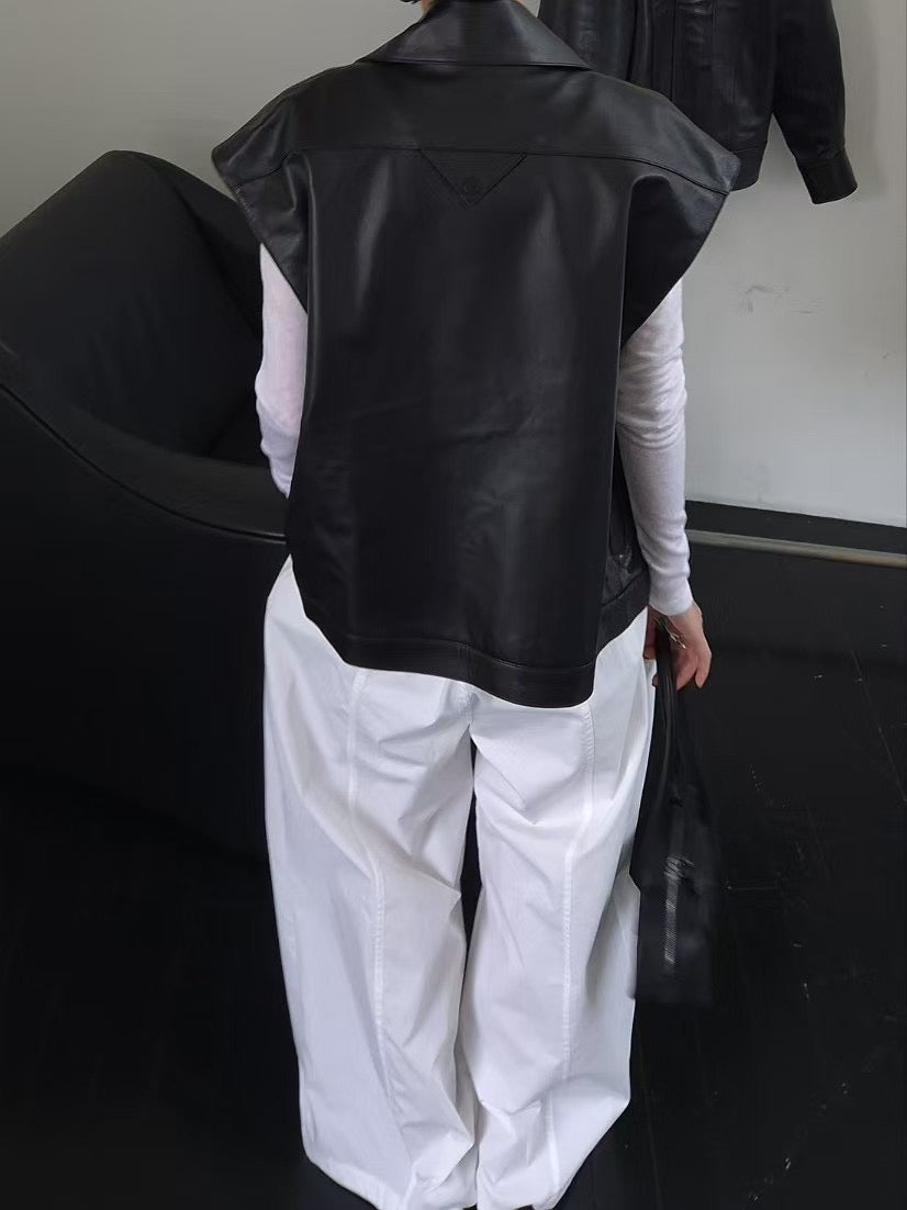 SS25 ITALY LAMBSKIN PETAL SLEEVES VEST