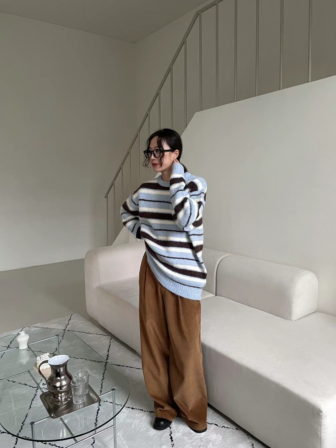 WARM TONE STRIPE KNIT