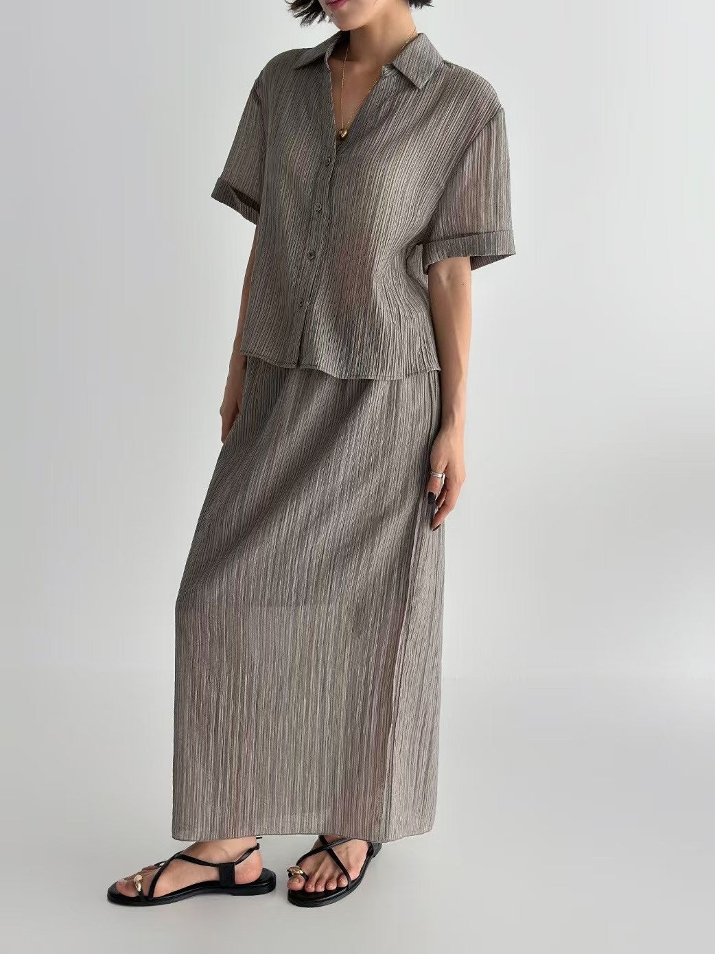 STRAIGHT GRAIN SHEER SKIRT