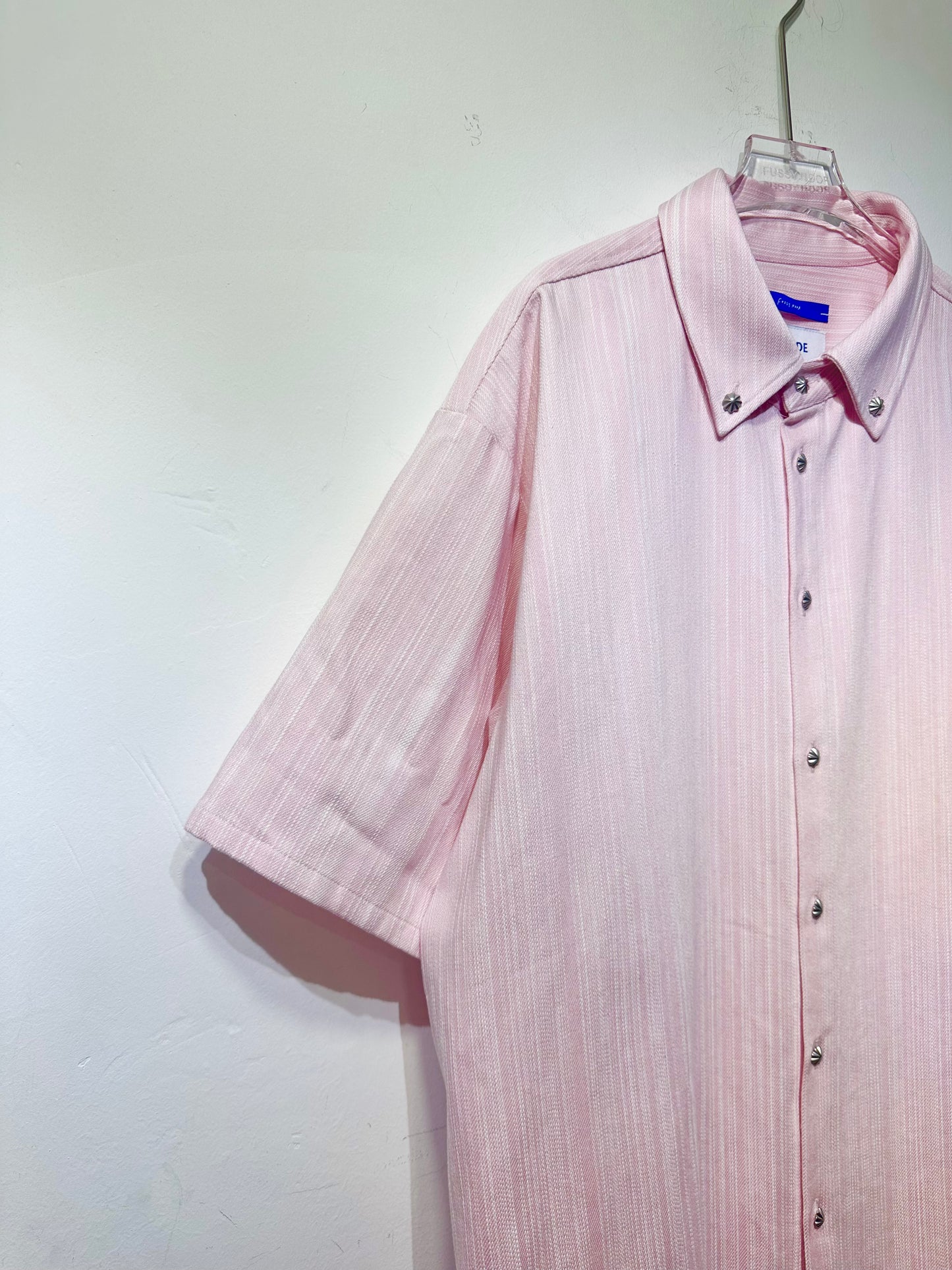 • FUSSY MADE •SWEET PINK VERTICAL STRIPE DENIM SHIRT