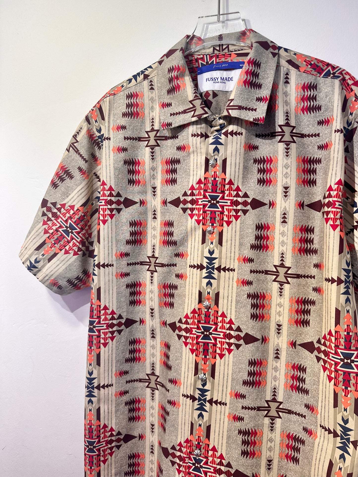• FUSSY MADE • RED AZTEC ARROW SHIRT