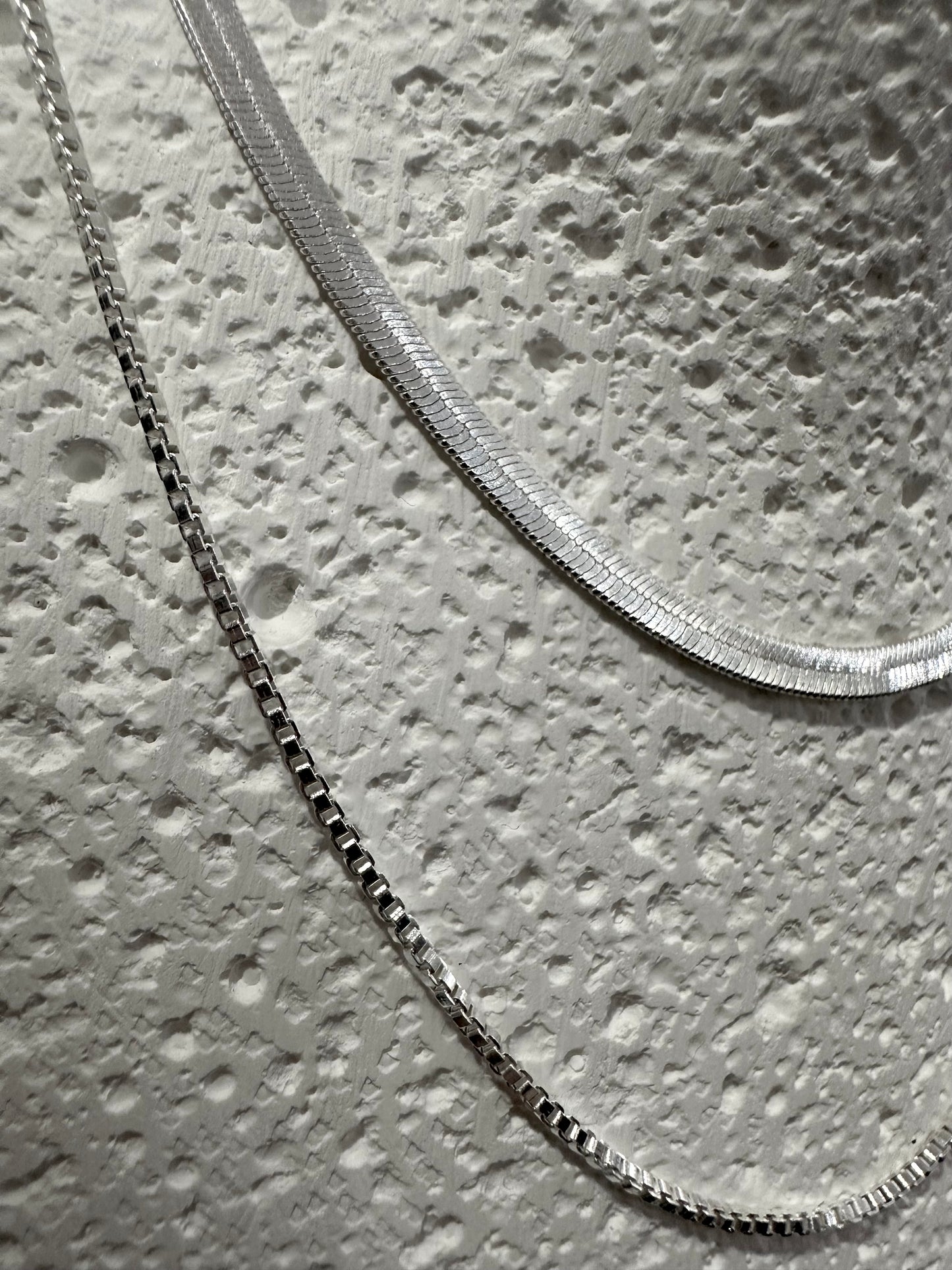 925 COMBO LAYERING SQUARE CHAIN NECKLACE