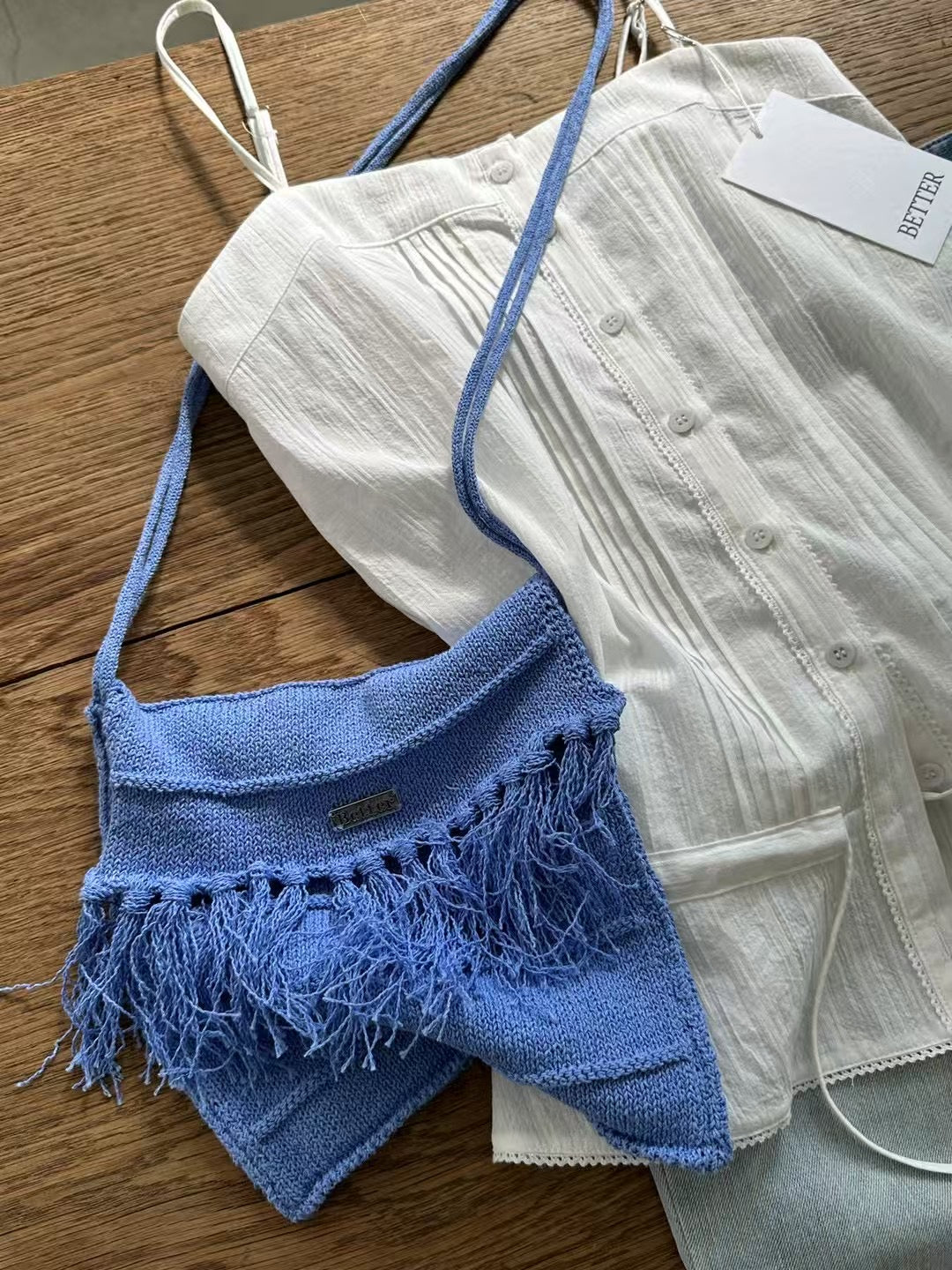 SUMMER TASSEL KNIT BAG