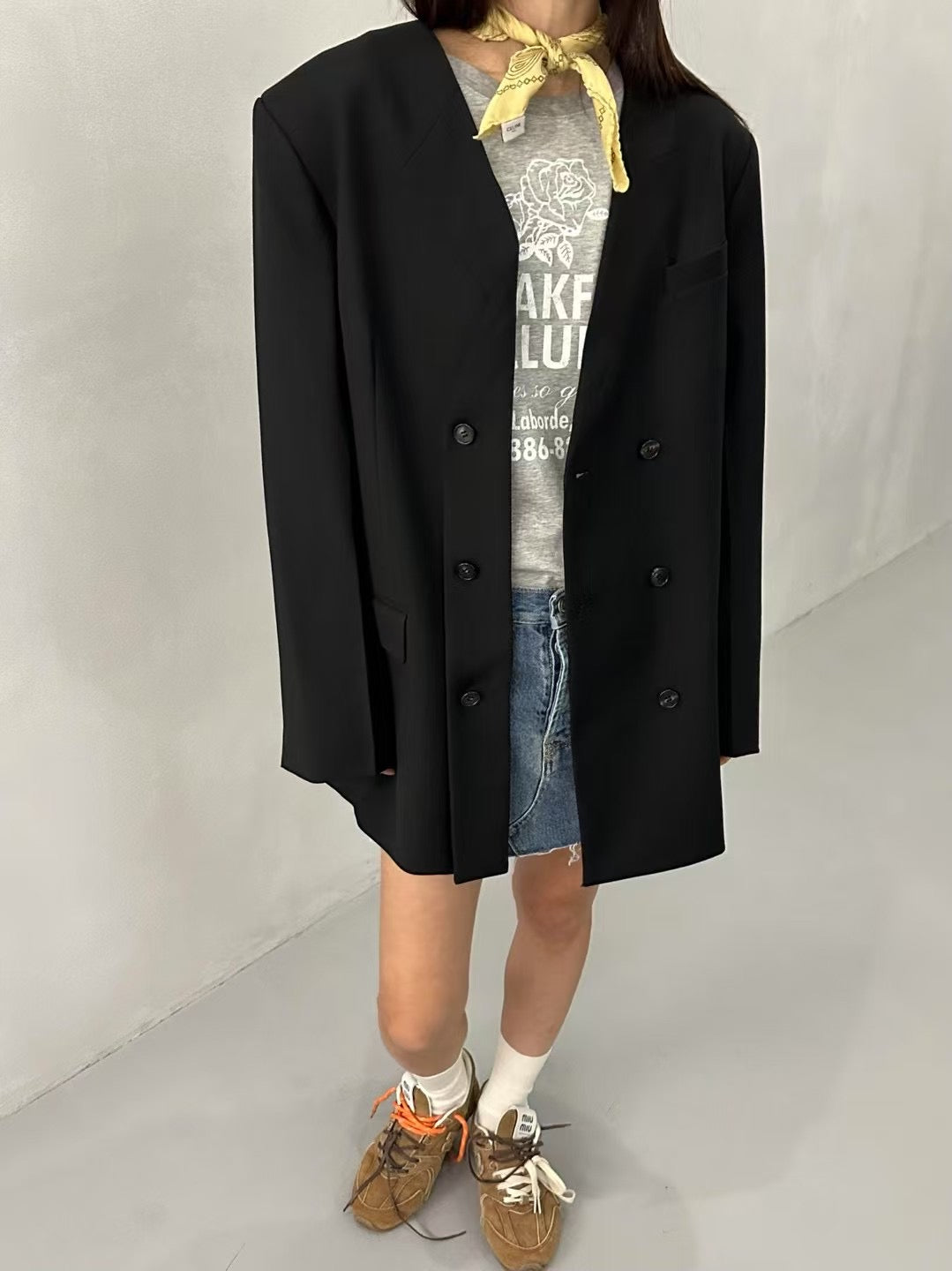 COLLARLESS OVERSIZE BLAZER