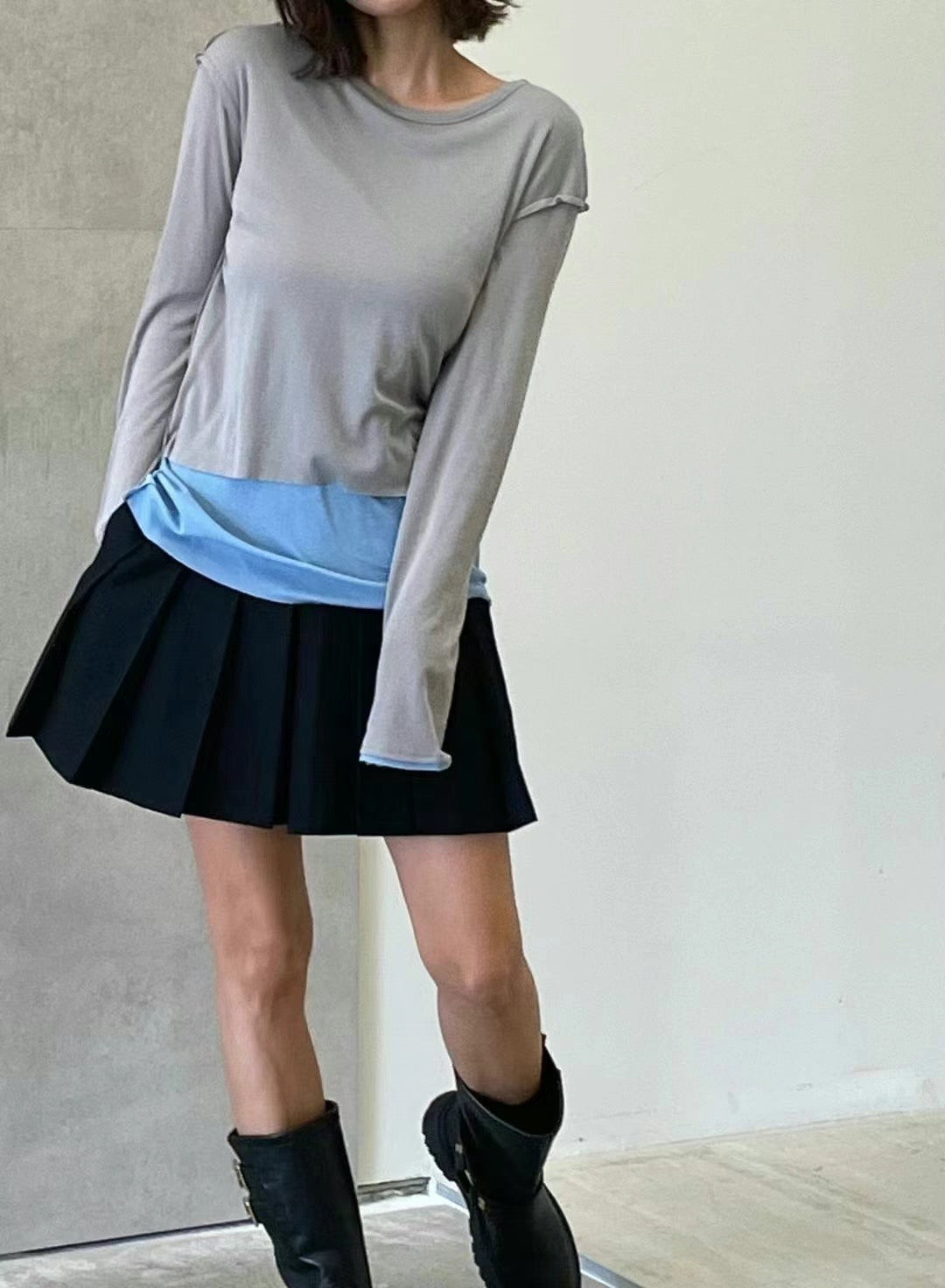 2 LAYERED DRAPE TOP
