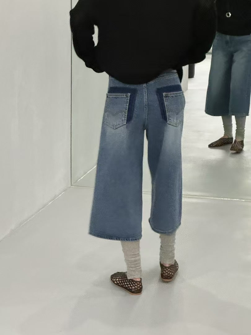 DENIM CROPPED JEANS