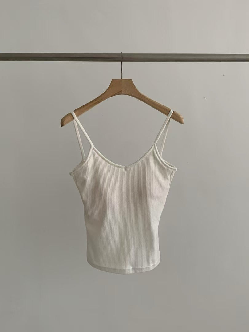 LINE STRAP V NECK BRA TOP - 4 COLOURS