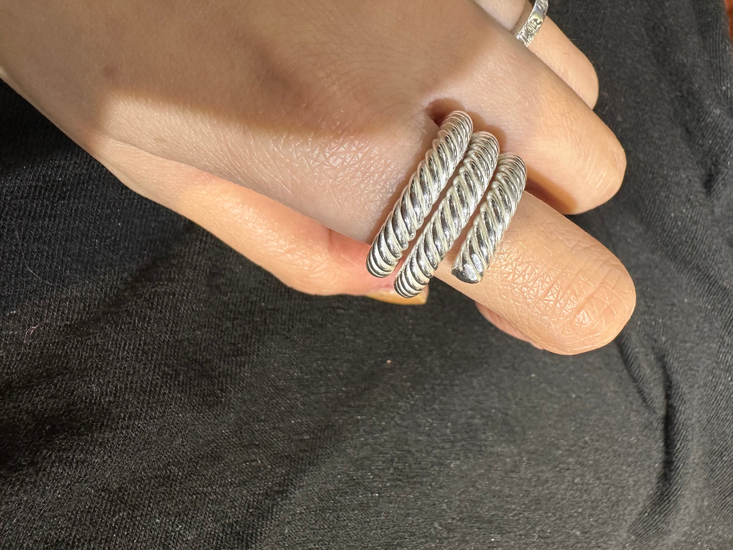 HANDMADE 925 SLASH WRAP RING