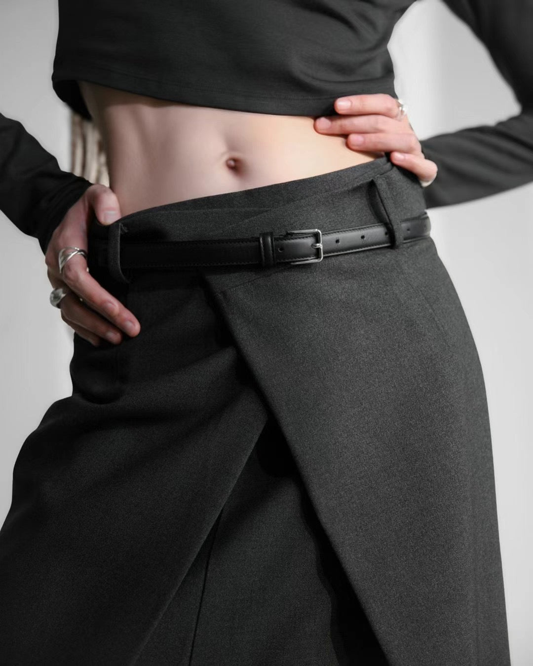 FRONT LAYER A LINE SKIRT
