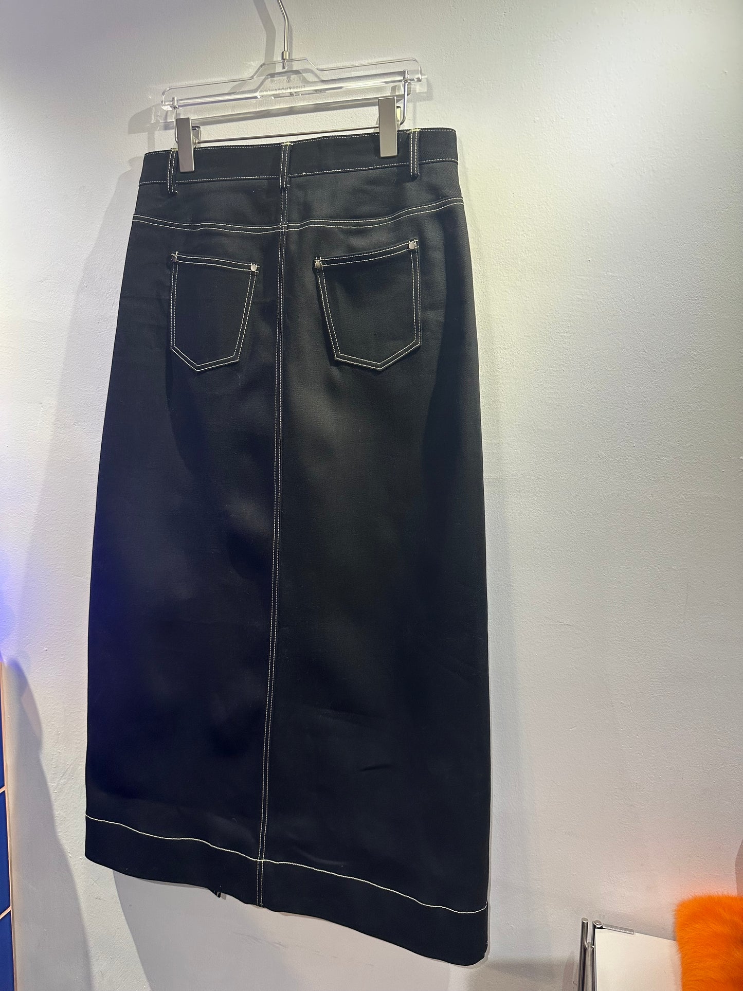 • FUSSY MADE • TEXTURED DENIM SKIRT ( Japan Fabric )