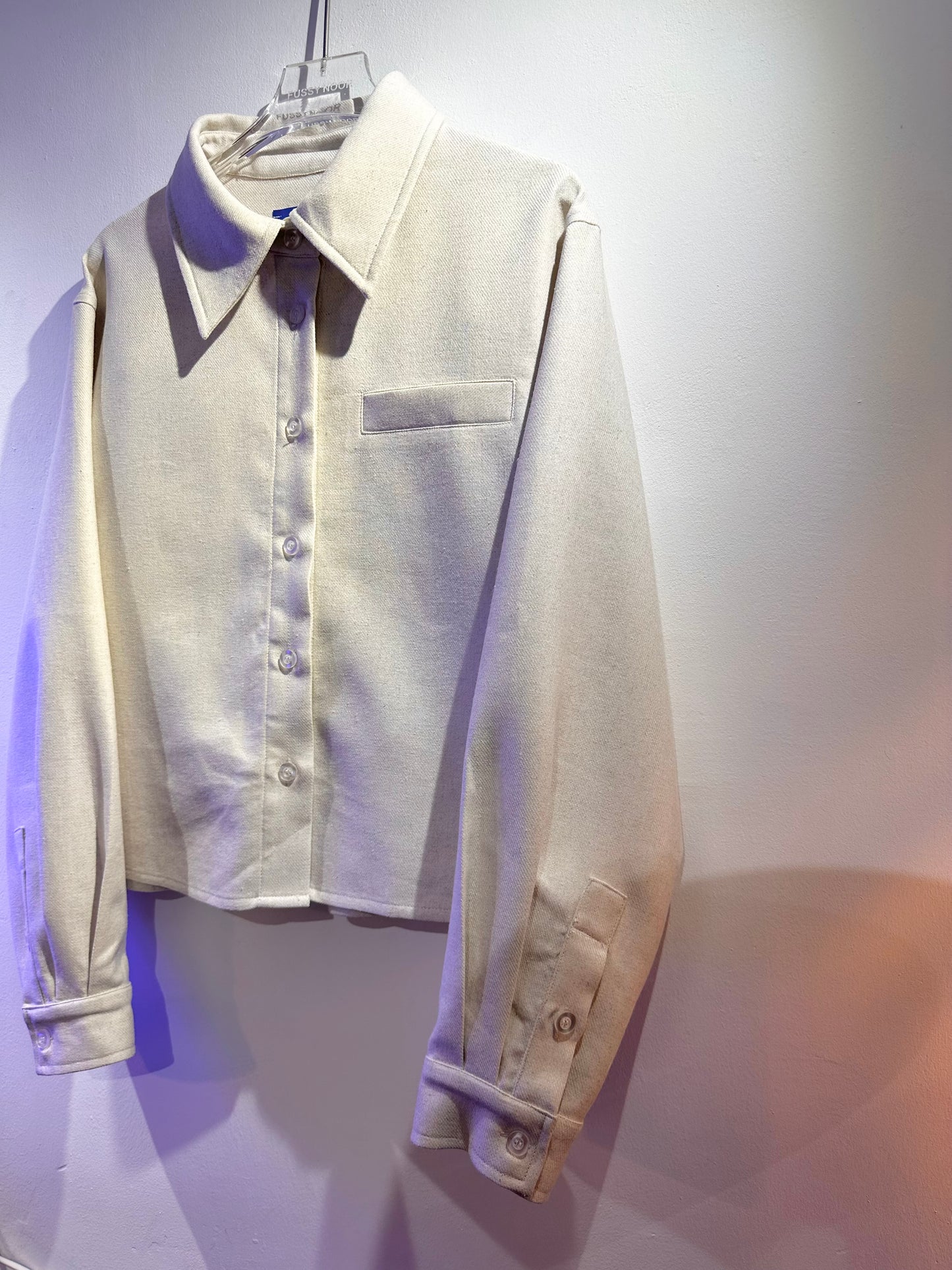 • FUSSY MADE • OATMEAL CROPPED SHIRT
