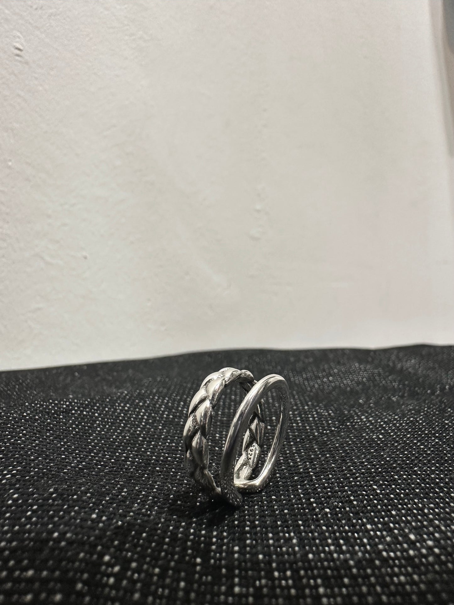 925 TWO LAYER PINKY RING