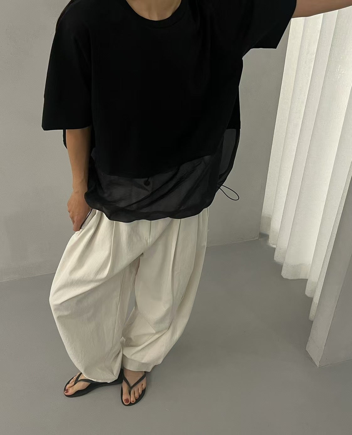WAIST BANDED LAYERED TOP