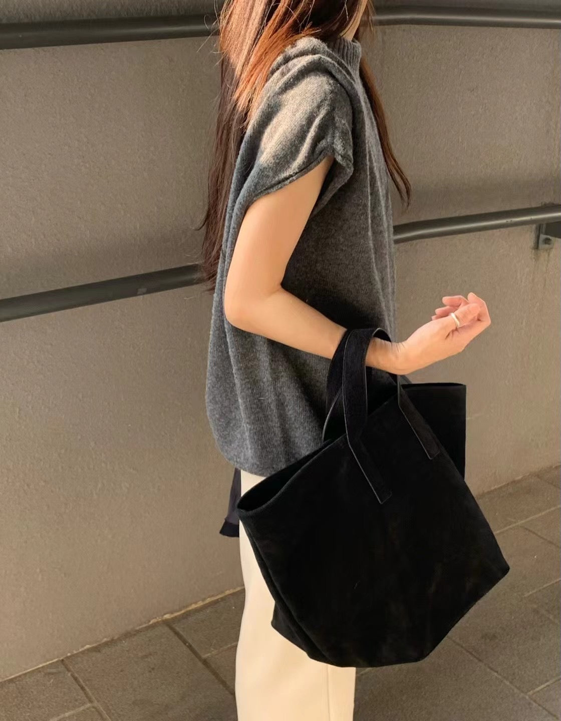 SUEDE HANDBAG