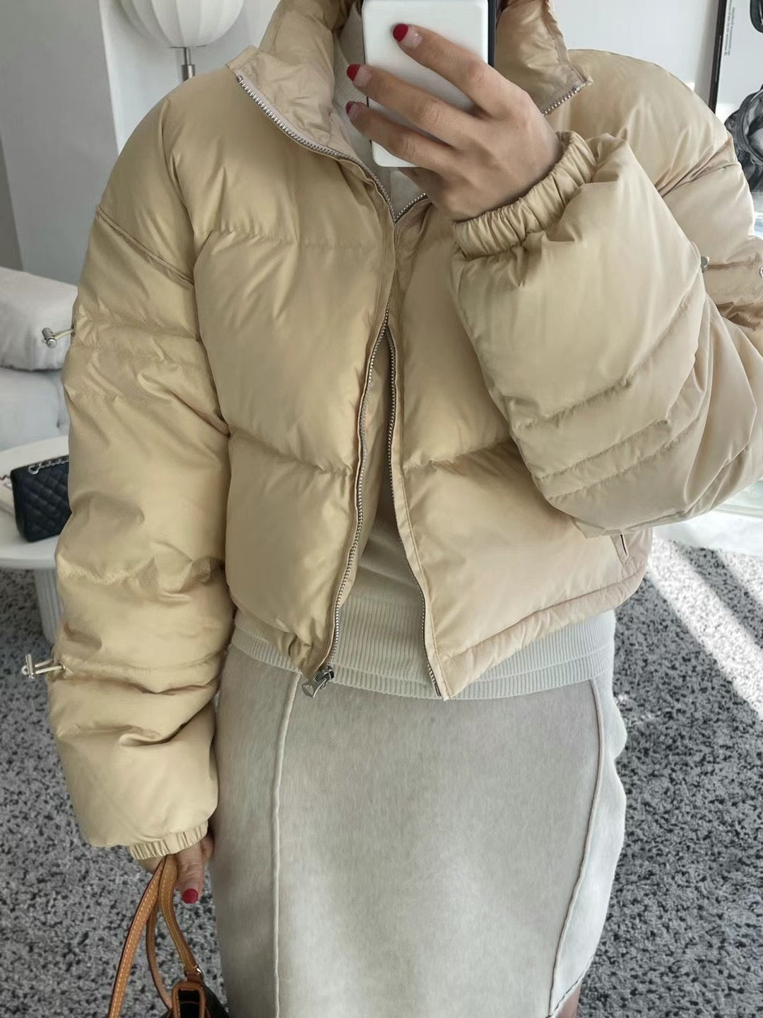 100% DUCK DOWN CROP JACKET