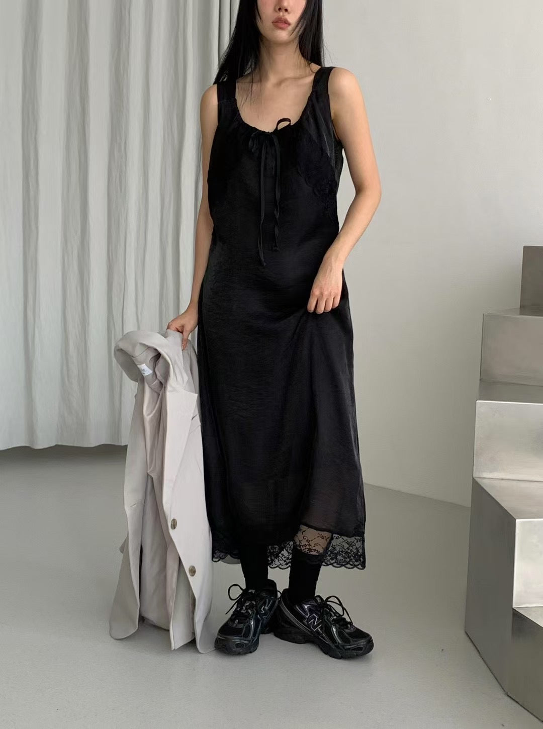 LACE UP DRESS - 2 COLOURS