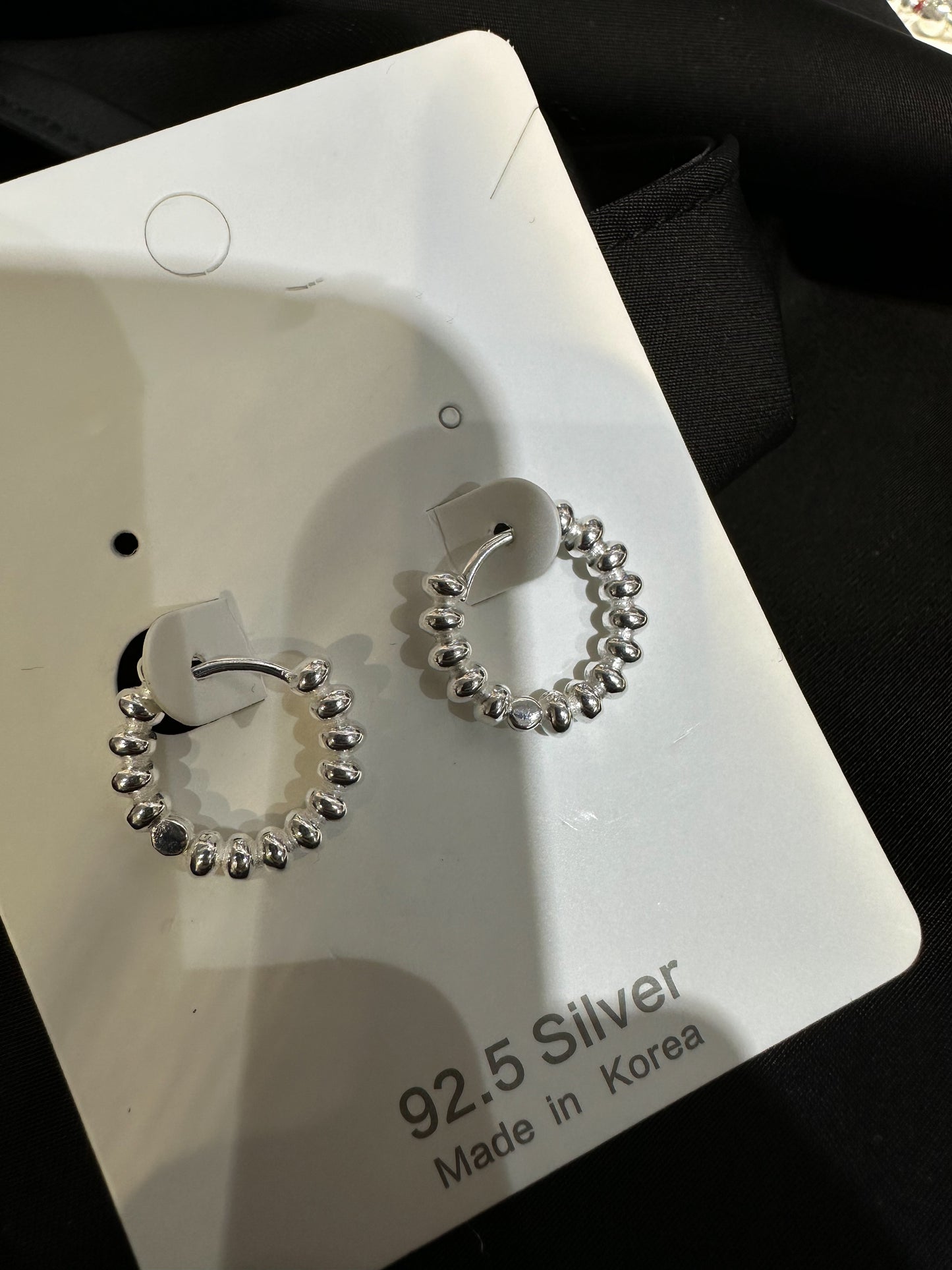 925 TINY BEAN LOOP EARRINGS