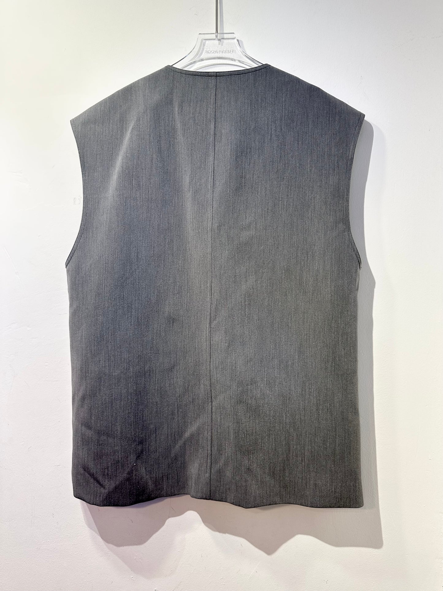 • FUSSY MADE • STEEL GREY POCKET BLAZER VEST