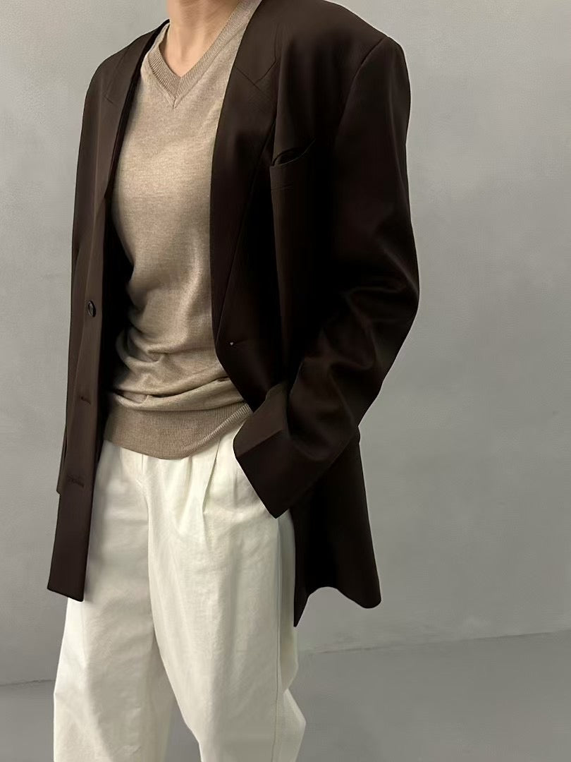 COLLARLESS OVERSIZE BLAZER