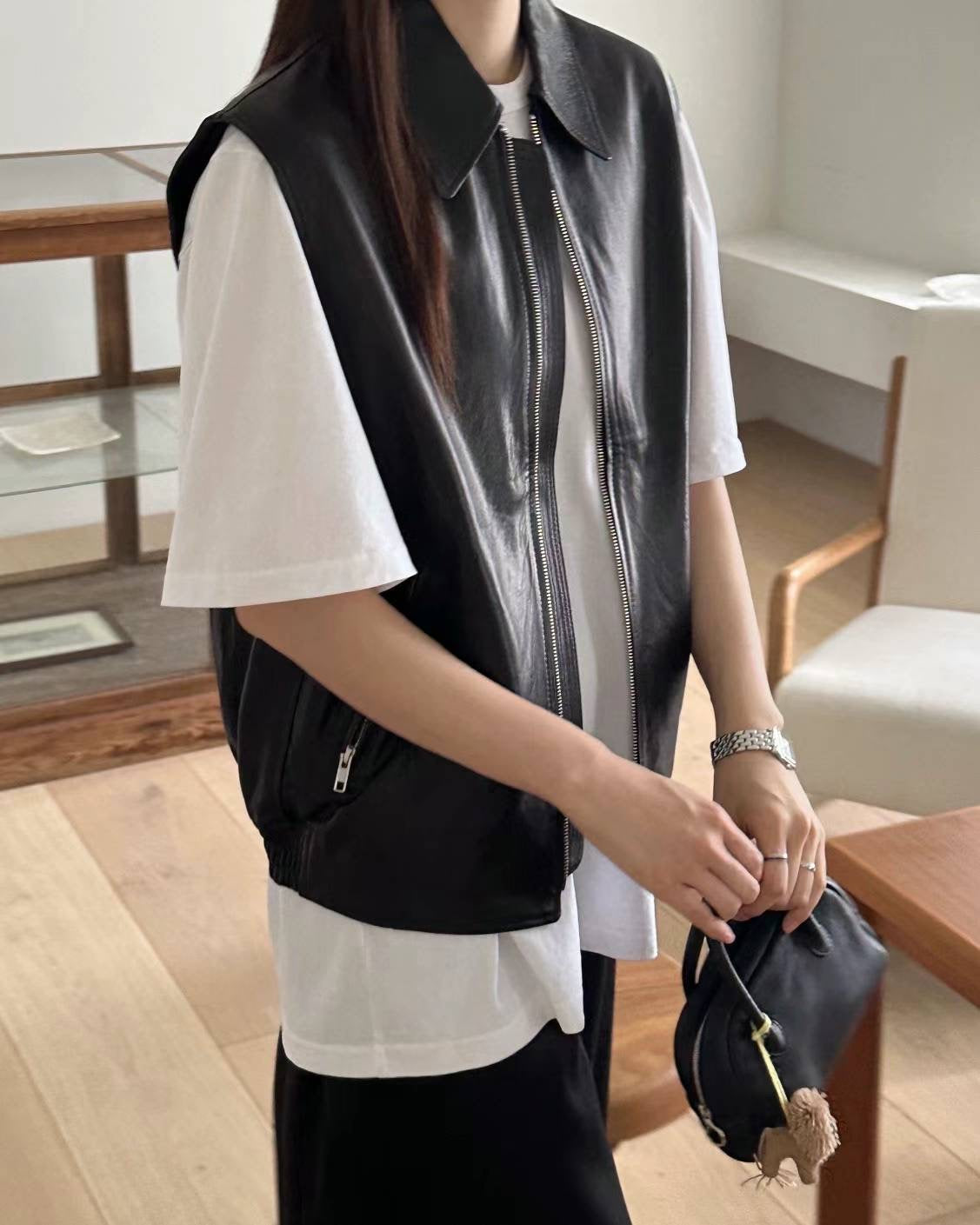 !!!LAST ORDER - SPECIAL OFFER until Sunday!!! BASIC LEATHER VEST (ITALIAN LAMBSKIN)
