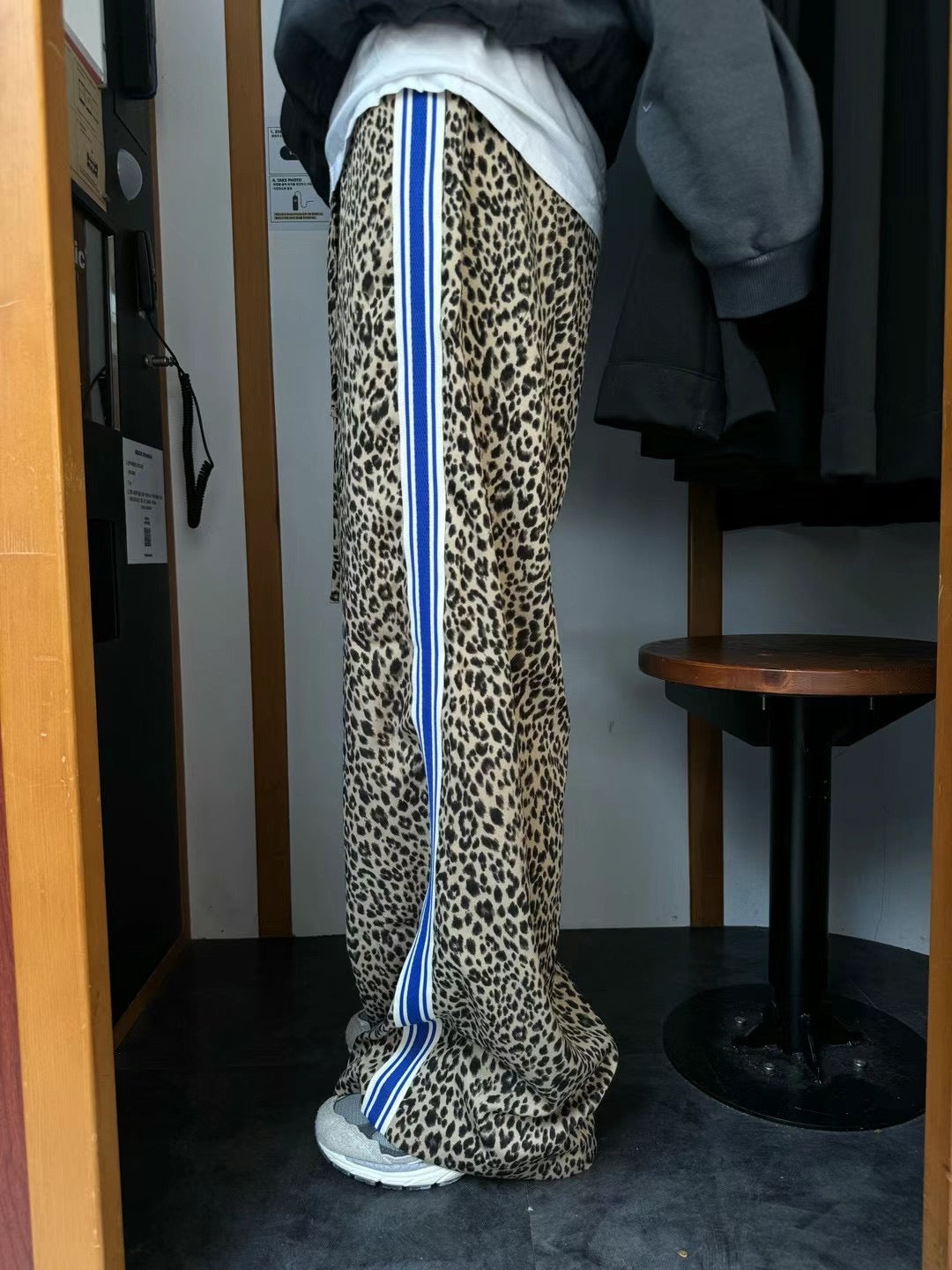 COOL LEOPARD PRINTED TRACK PANTS