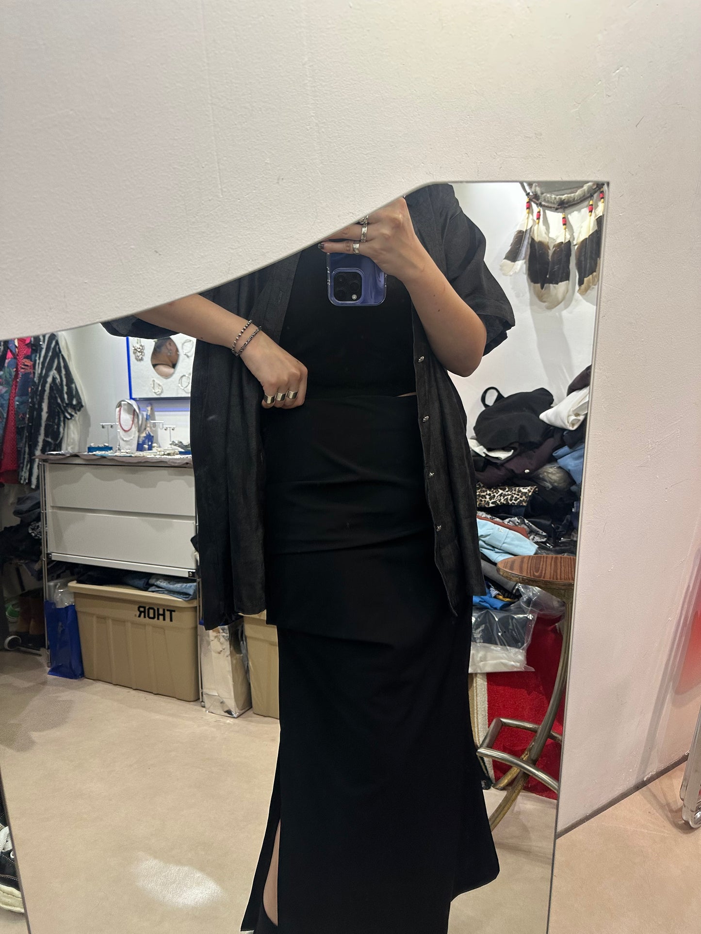 ABSTRACT WAVY PLEAT SKIRT