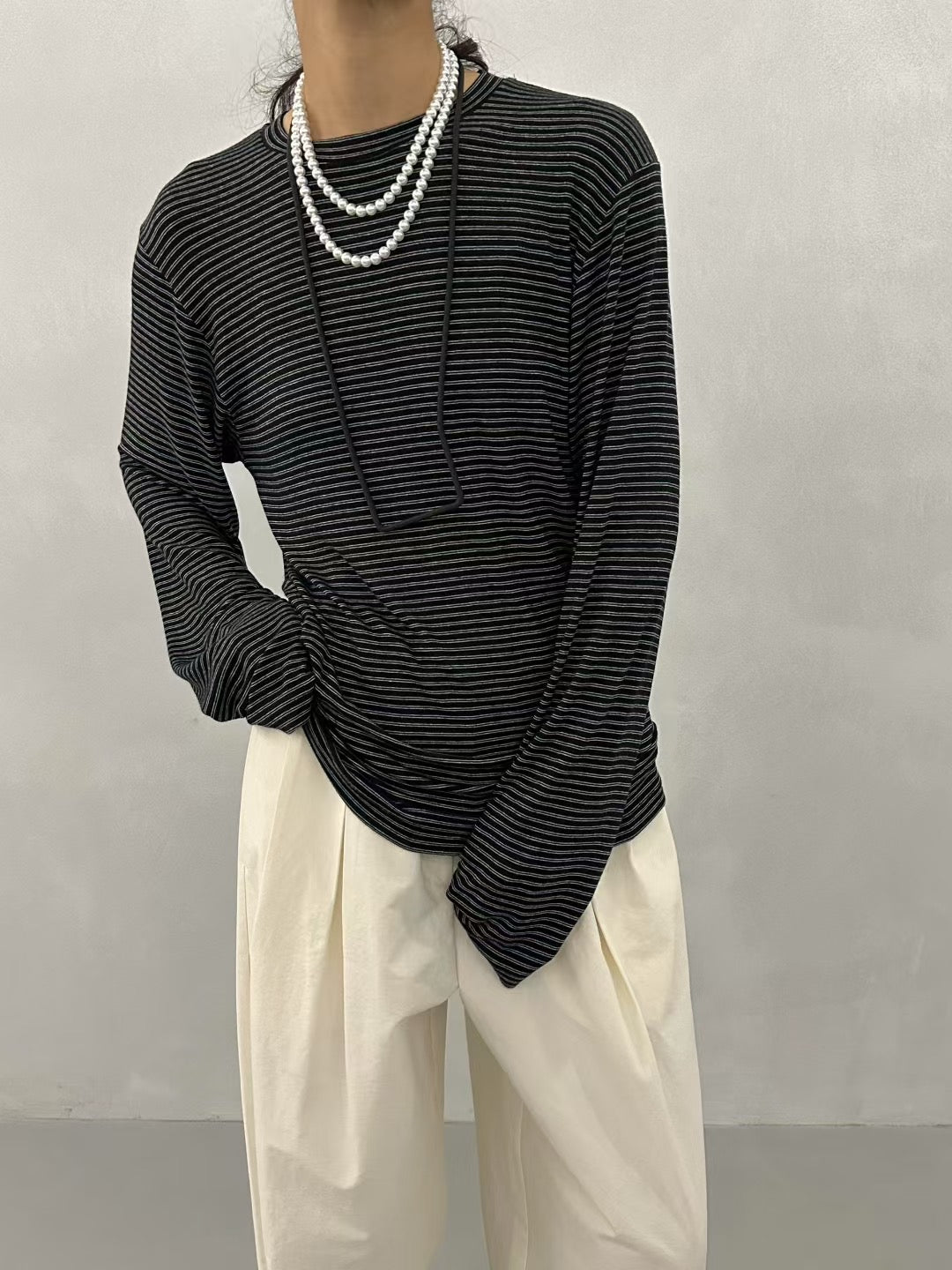 COZY STRIPE LONG SLEEVES TOP
