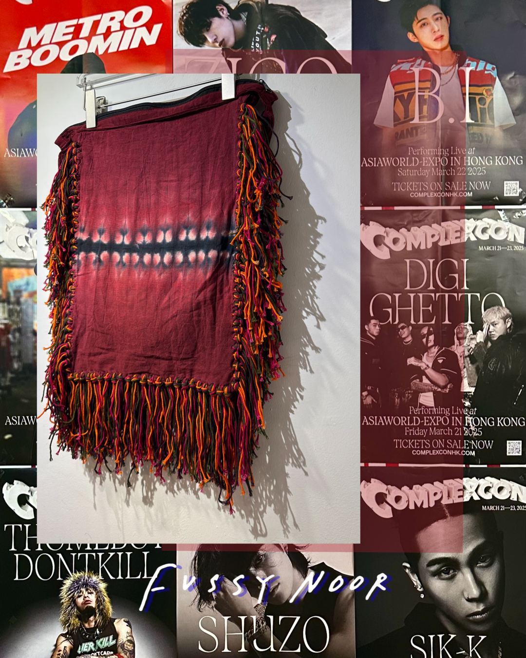 TIE DYE FRINGE BOHO CHIC CROSSBODY BAG ( HANDMADE - THAILAND )
