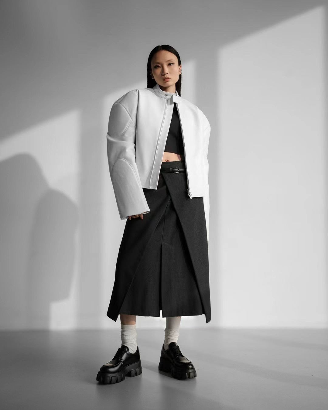 FRONT LAYER A LINE SKIRT