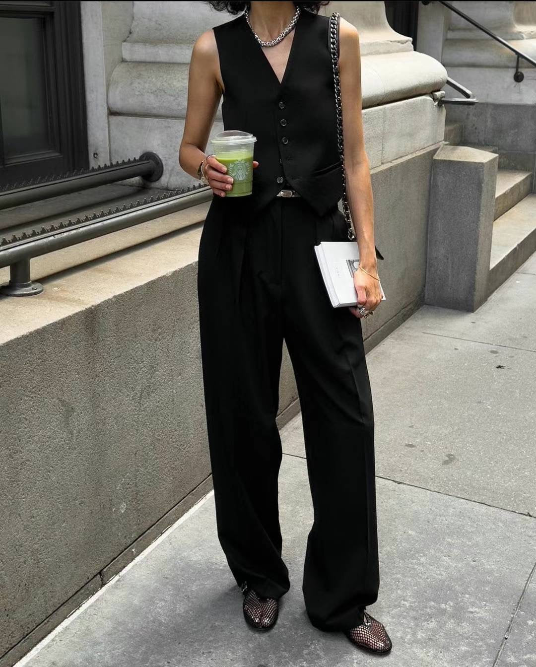 INWARD DOUBLE PLEATS TROUSERS