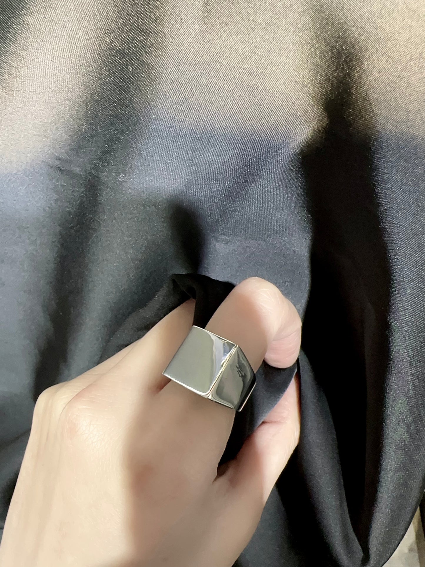 HANDMADE 925 SQUARE MIRROR RING