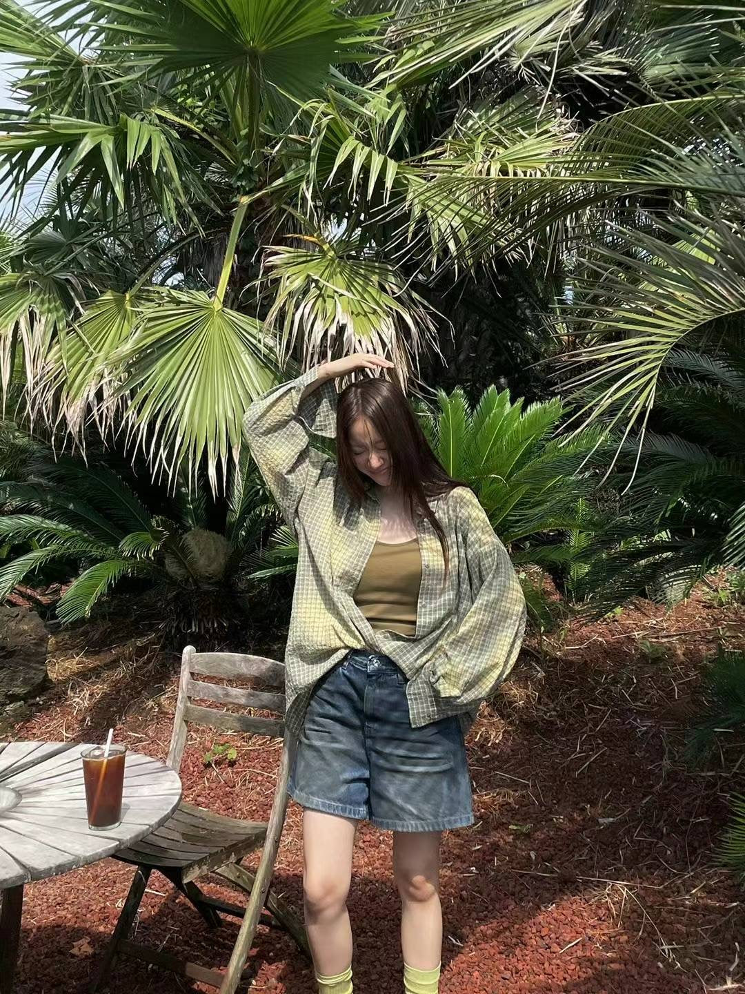 TIE DYE CHECKED SHIRT