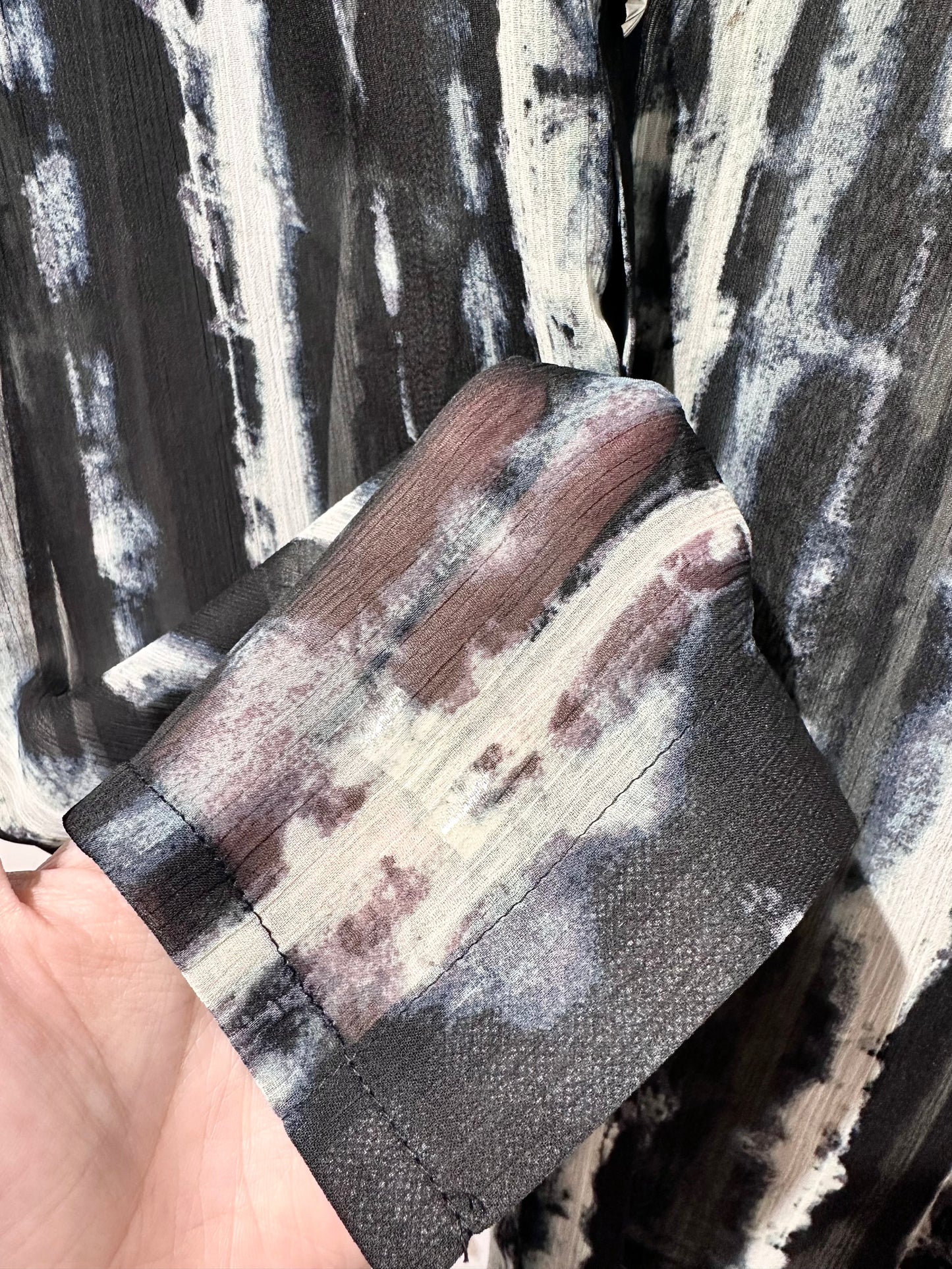 • FUSSY MADE • INK DYE PRINTED SHEER SHIRT