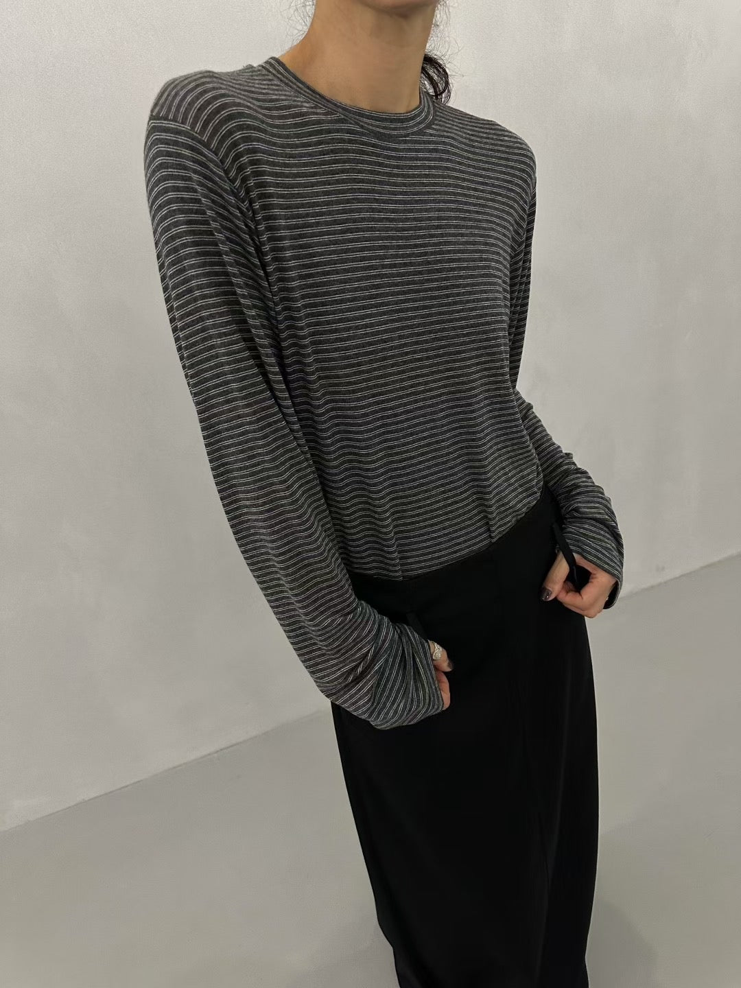 COZY STRIPE LONG SLEEVES TOP