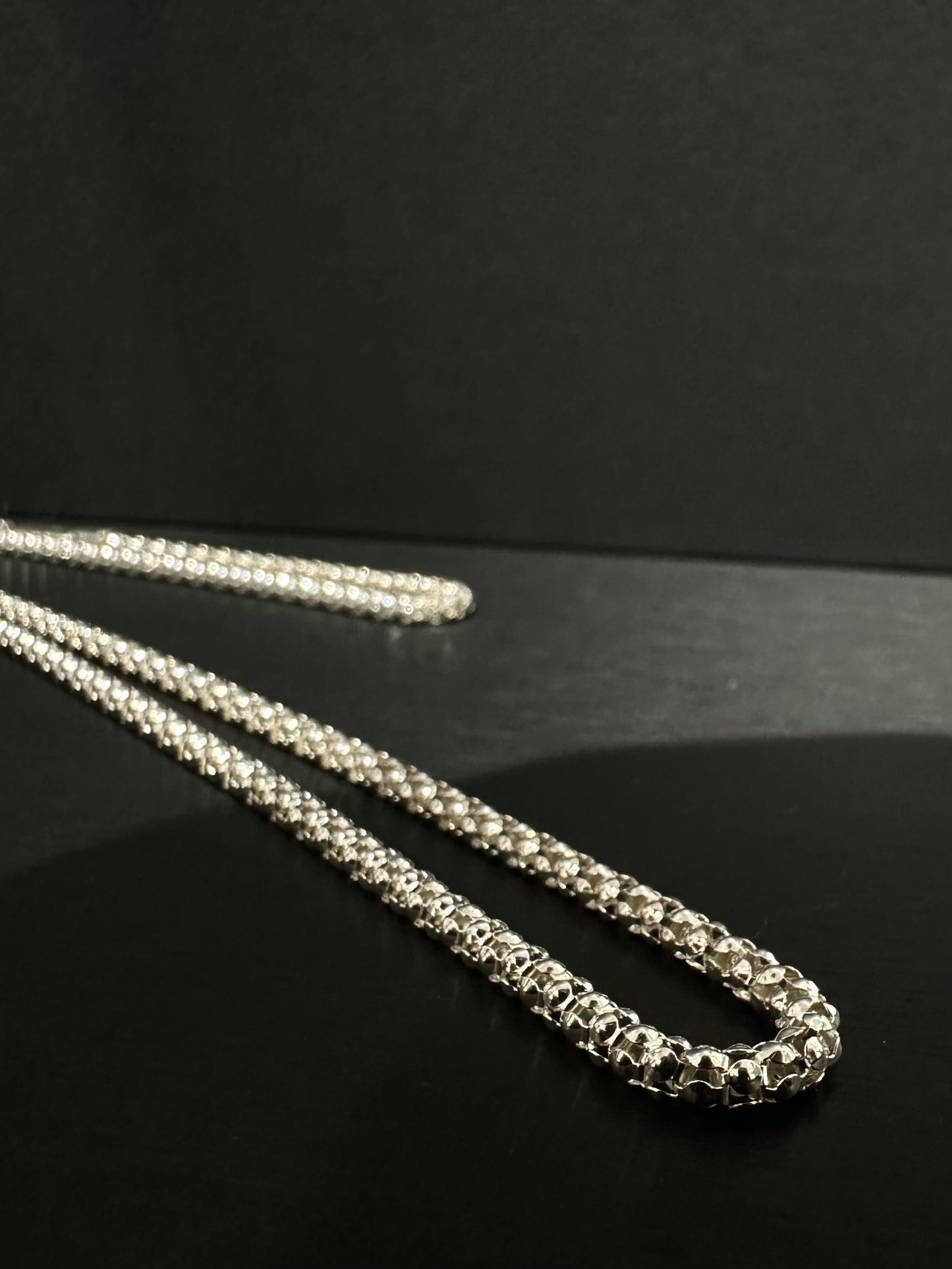 HANDMADE 925 BRILLIANT CUT ROUND NECKLACE