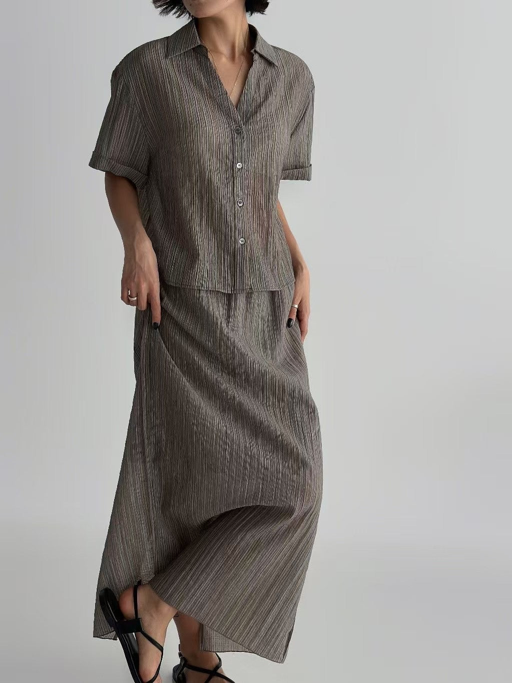 STRAIGHT GRAIN SHEER SKIRT