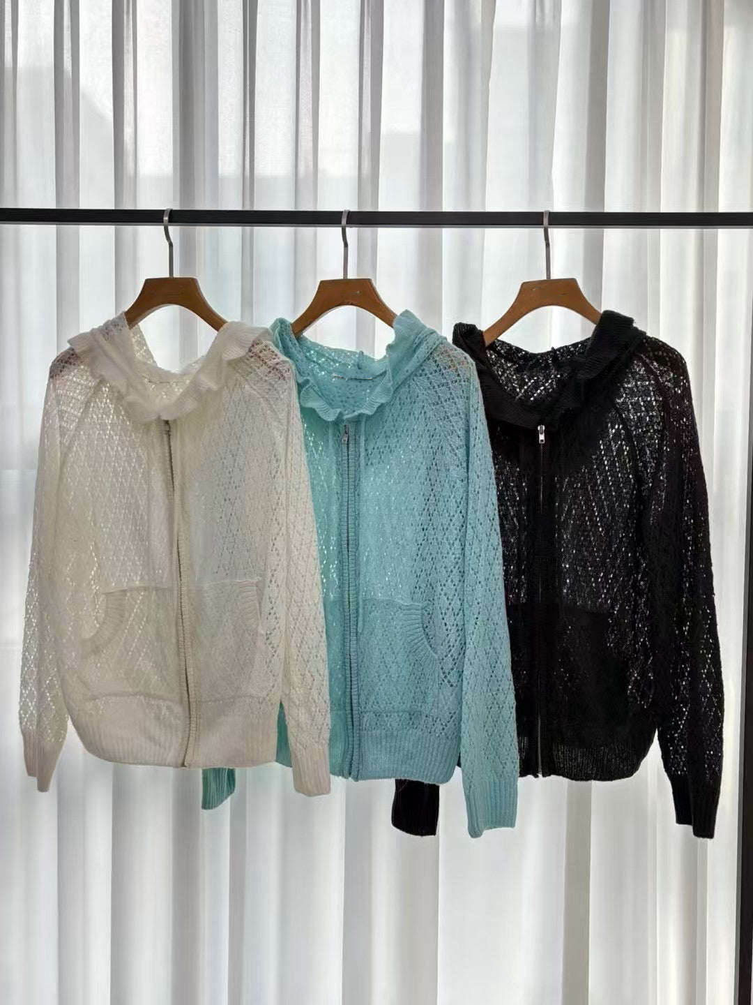CROCHET KNIT HOODIE