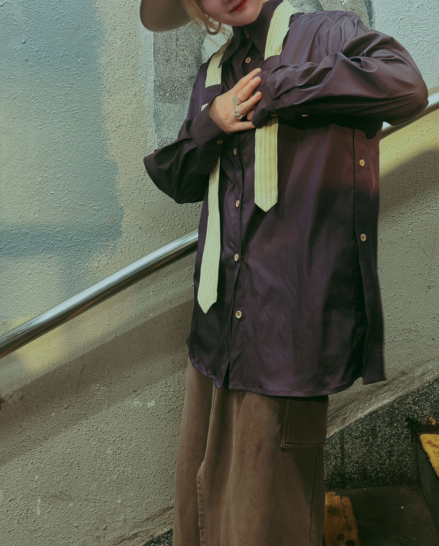 • FUSSY MADE • PURPLE TIE SHIRT