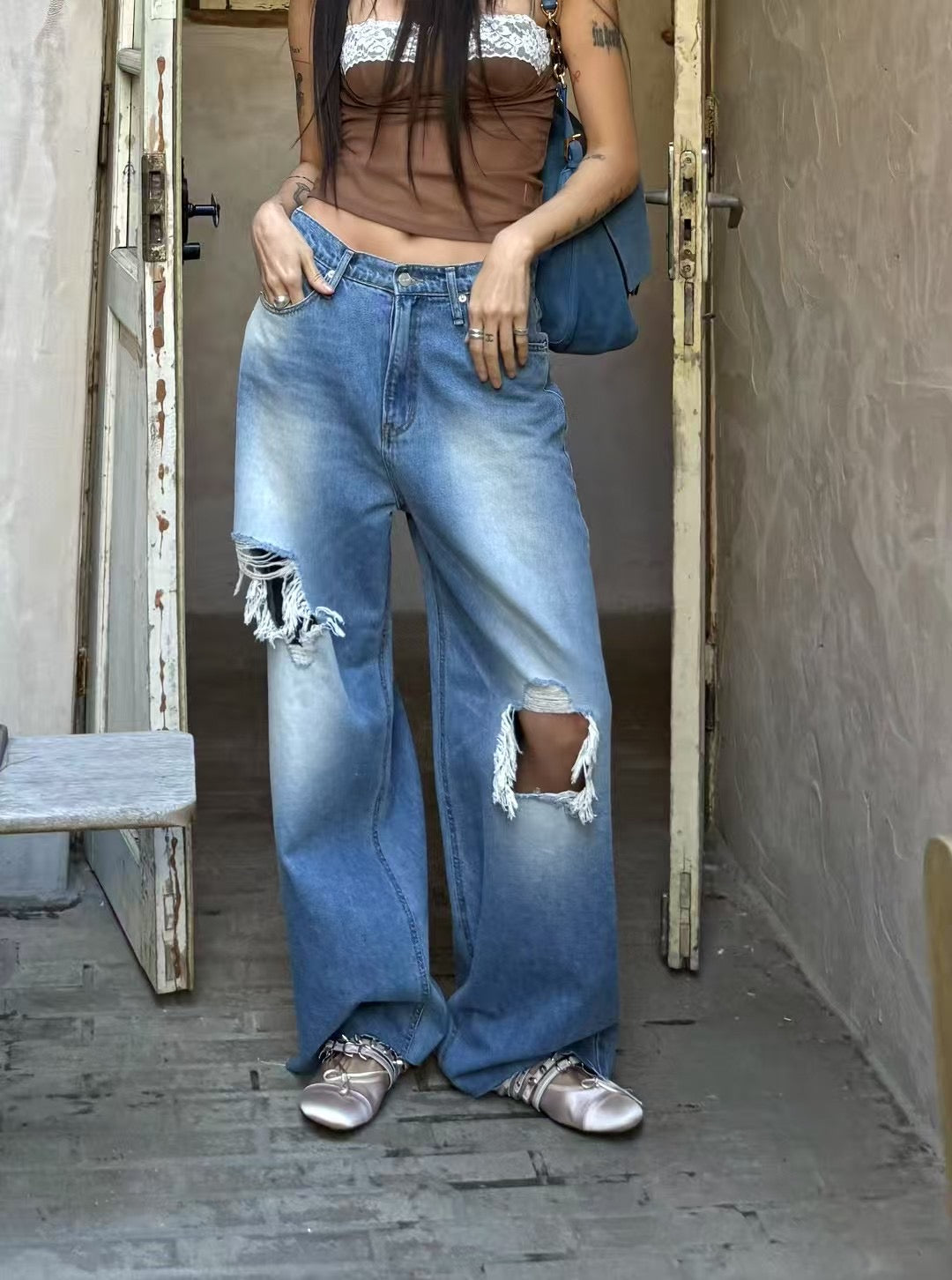 HALF ELASTIC SOFT JEANS