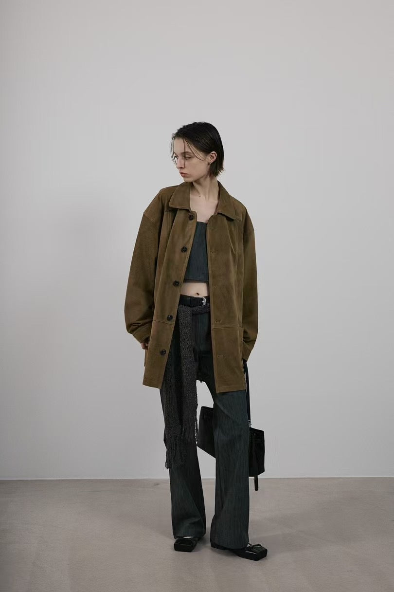 BEIGE LEATHER JACKET
